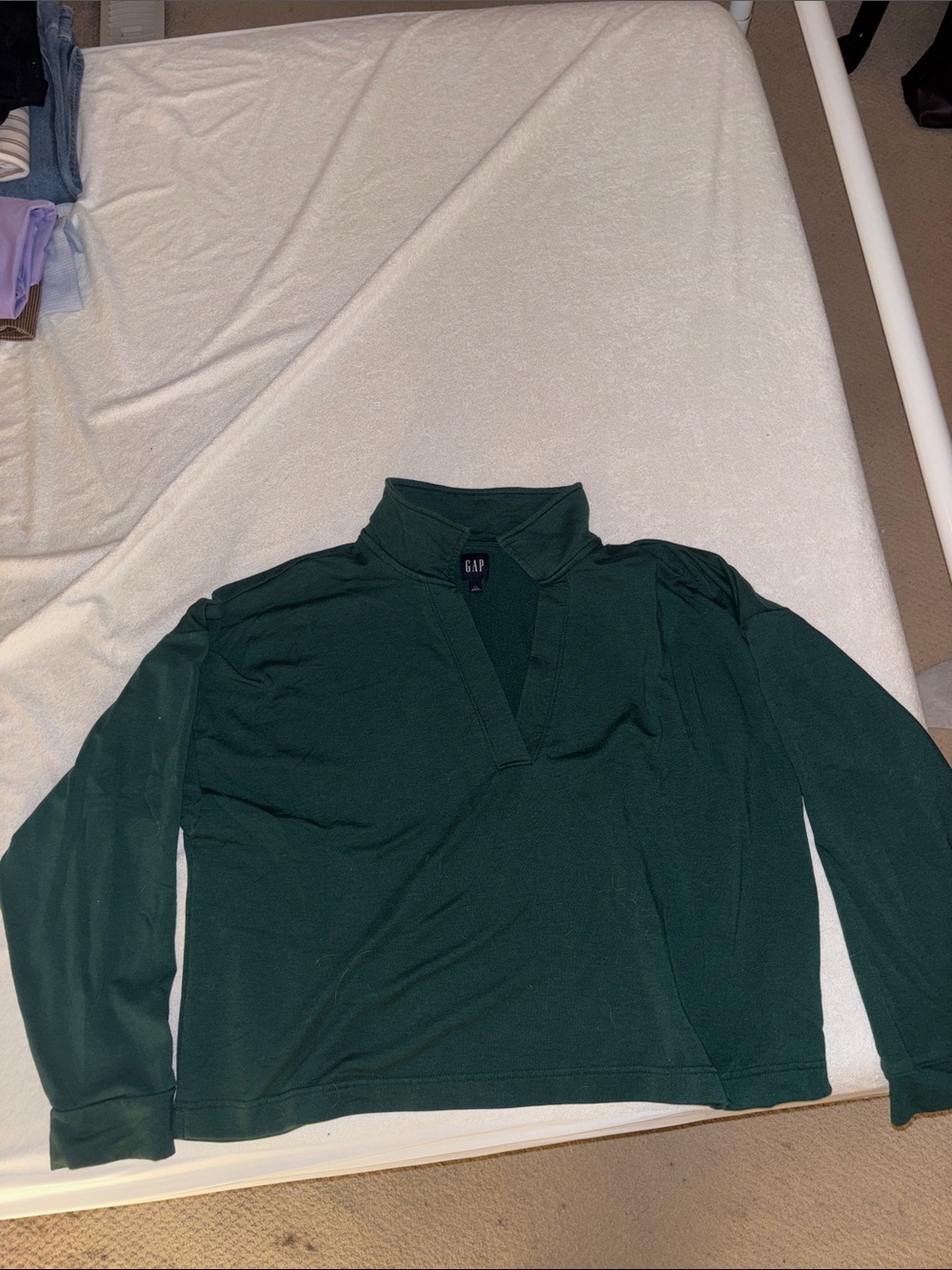 GAP Forest Green Long-Sleeve Polo Pullover